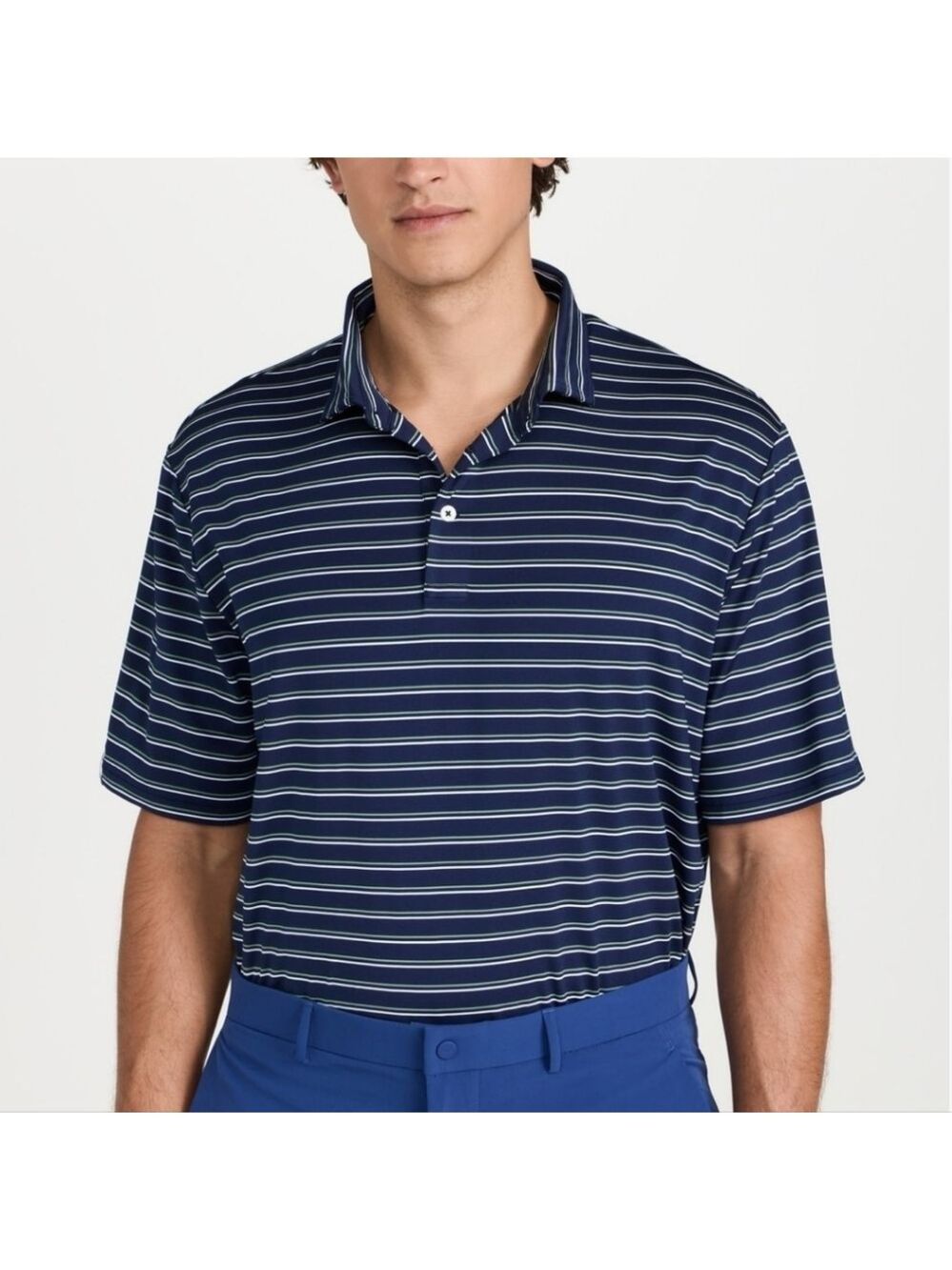 RLX Ralph Lauren Men"s Striped Lightweight Airflow Polo Oversized XL